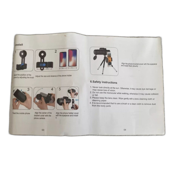 NIB- 12x50 Monocular High Q Telescope Field Of Vision Is Infinite And Wonderful - Picture 6 of 7